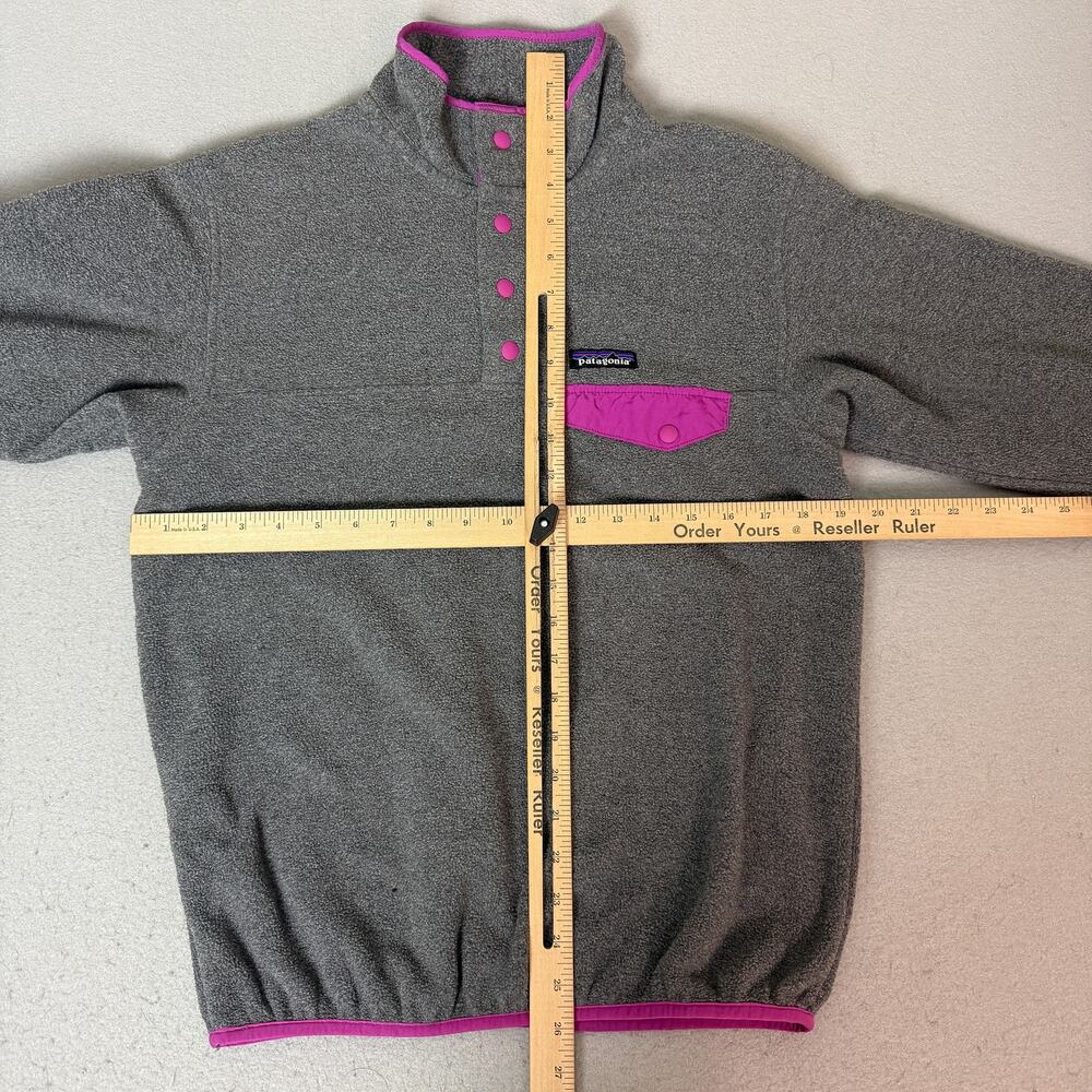 Patagonia Synchilla Snap-T Fleece Pullover Women’s S Gray Purple Pocket - Picture 3 of 4